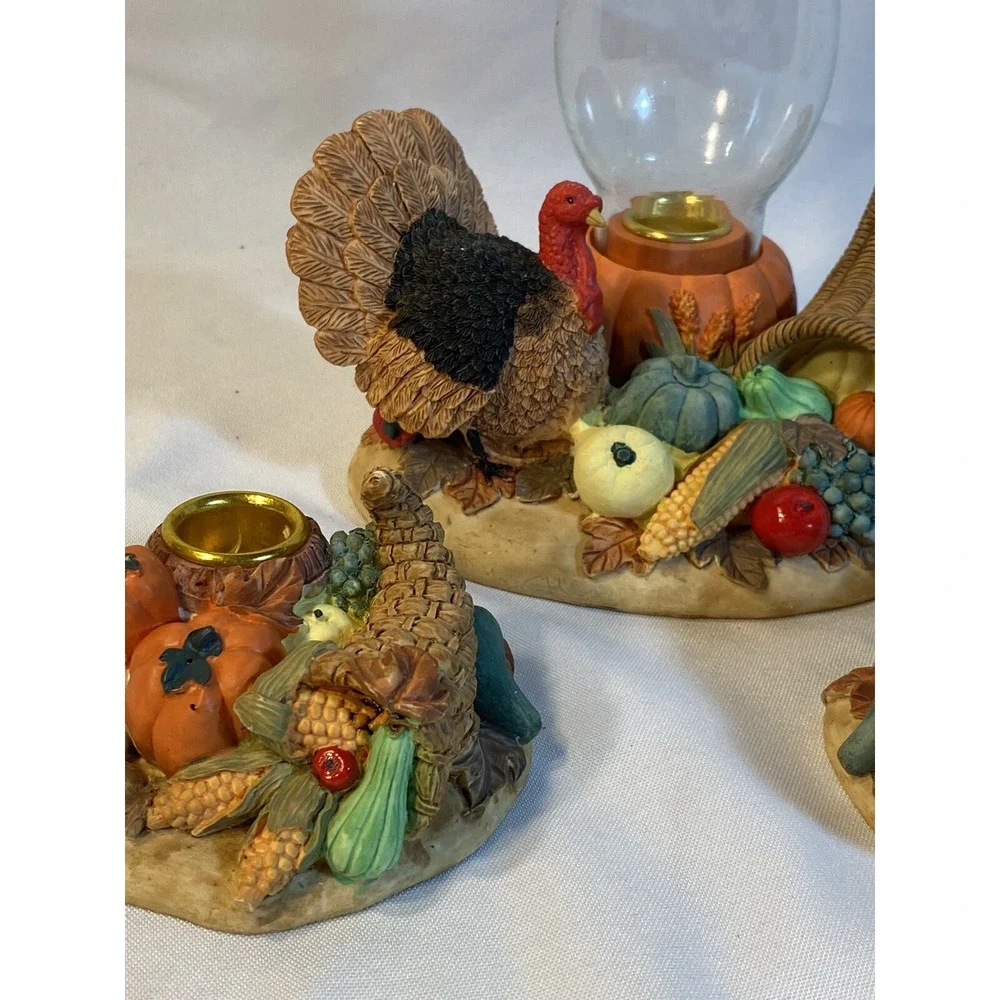 3 piece harvest candle holder table decor HCC